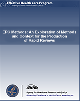Cover of EPC Methods: An Exploration of Methods and Context for the Production of Rapid Reviews